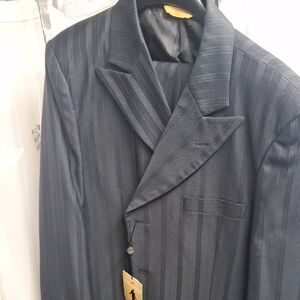 Boys Pinstripe Blazer - Black